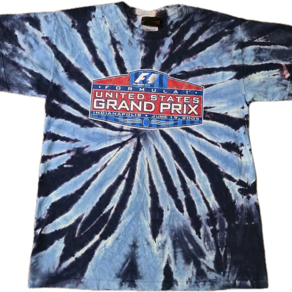Vintage 2005 Formula 1 Indianapolis Grand Prix T Shirt Mens M Tie Dye F1 Racing